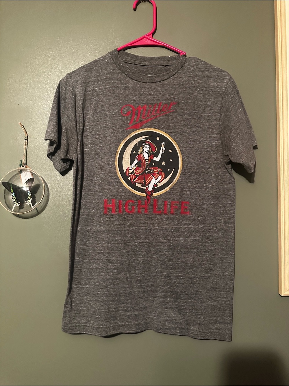 Miller High Life Gray Graphic Tee - Red & Gold Logo